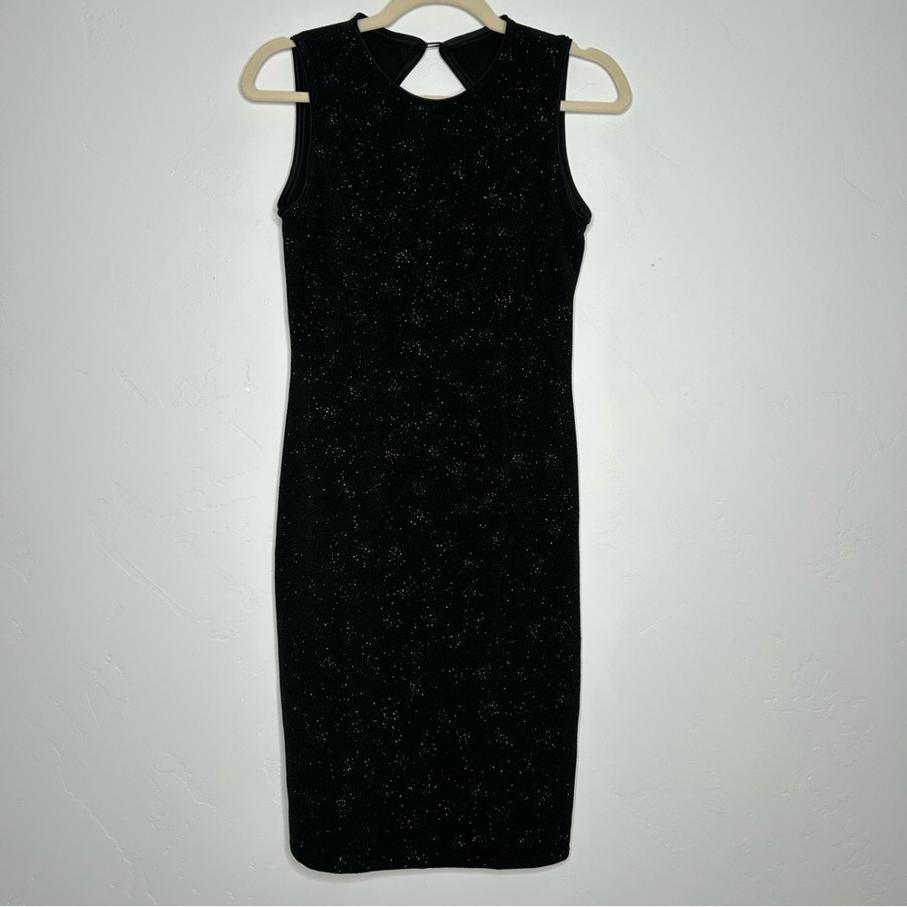 Vintage 90's Onyx Nite Black Glitter Sleeveless Mini‎ Dress SZ 8 Practical Magic
